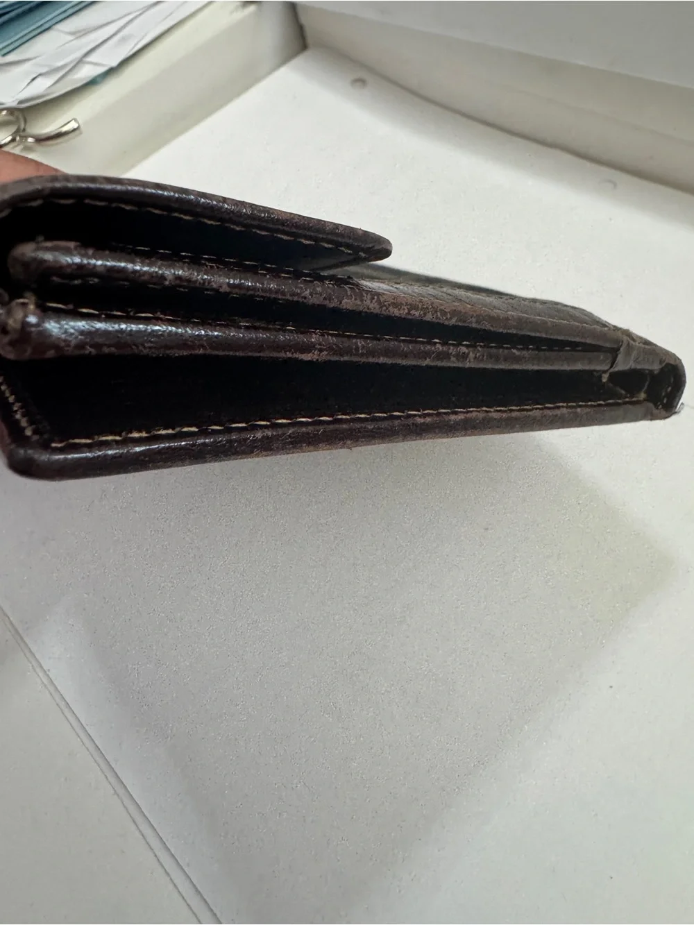 Fendi Brown Canvas Zucca FF Logo & Dark Brown Leather Wallet unisex men women